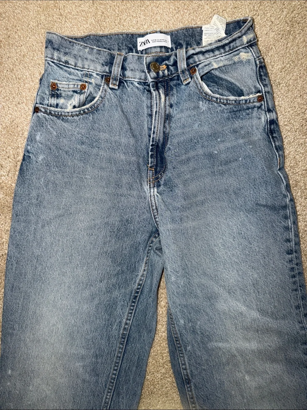 Zara Men's Light Blue Straight Jeans